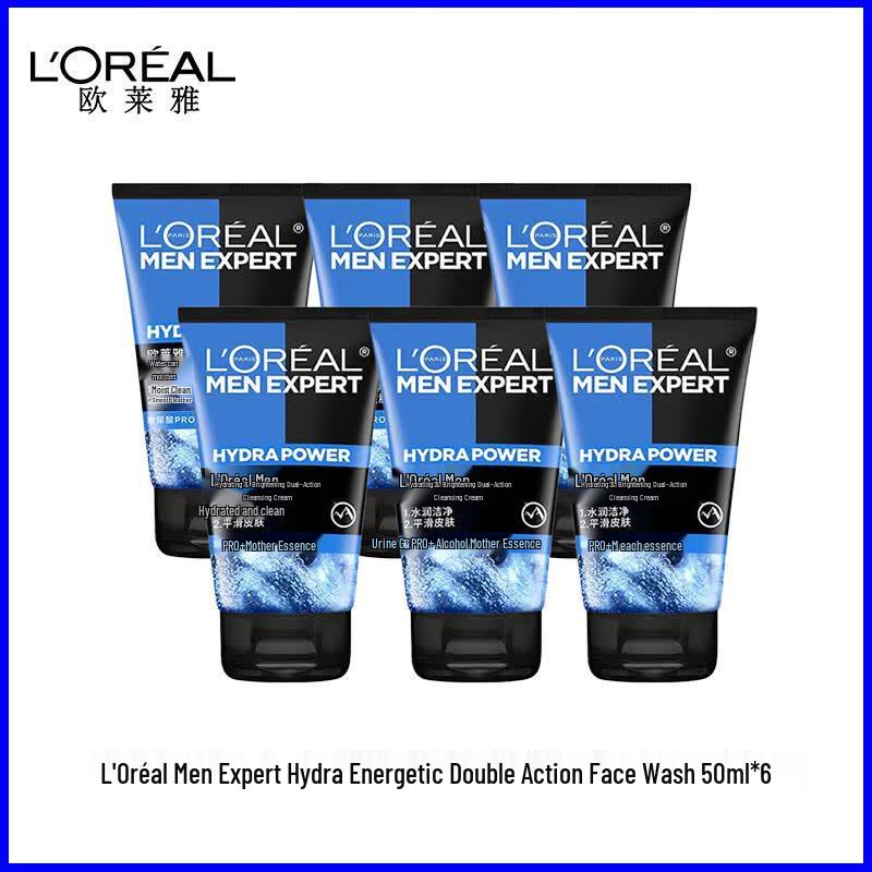 L'Oréal Men's HydraPower Очищающее средство двойного действия, 6 шт.
