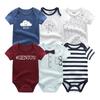 6 PCS Newborn Cartoon Onesie Bodysuits Short-sleeved Suits for Babies Boys Baby Girl Clothes
