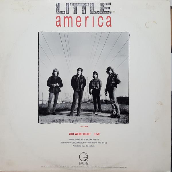 12-дюймовая пластинка LITTLE AMERICA You Were Right PROA2820 Geffen Records 1987 США Рок Б/у