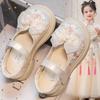 Children's and Girls' Hanfu Shoes 2025 Spring and Summer Students' National Style Princess Shoes Girls' Soft-soled Embroidered Shoes Antique Leathe