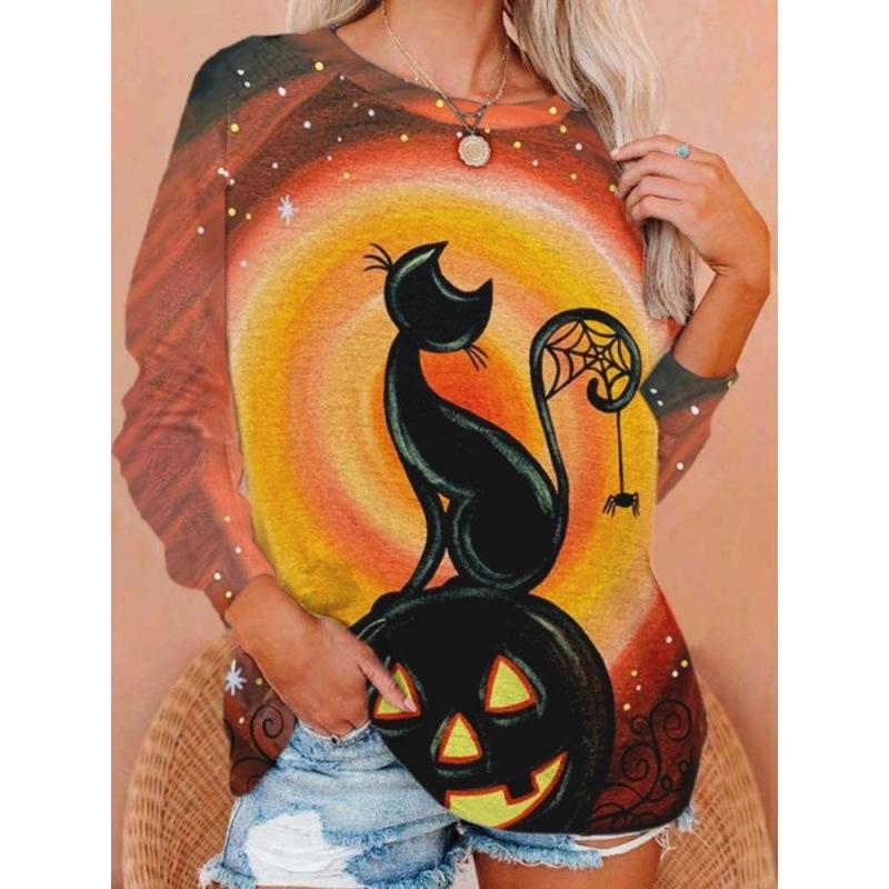 Autumn Women Thin Pullovers Winter Casual Tops Vintage 3D Printed Sweatshirt Ladies Street Long Sleeve Sports Hoodie