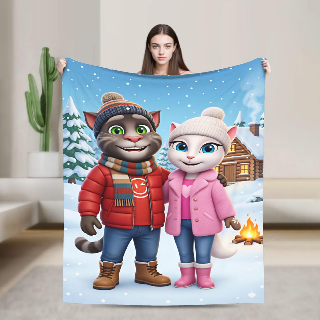 Game T-Talking T-Tom And F-Friends Blanket Camping Flannel Throw Blanket For Couch Warm Soft Custom DIY Quality Bedspread