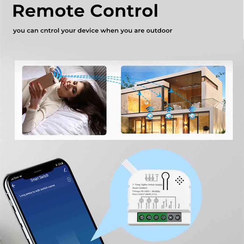 Zigbee Tuya Умный 3-позиционный модуль Вкл/Выкл для Alexa