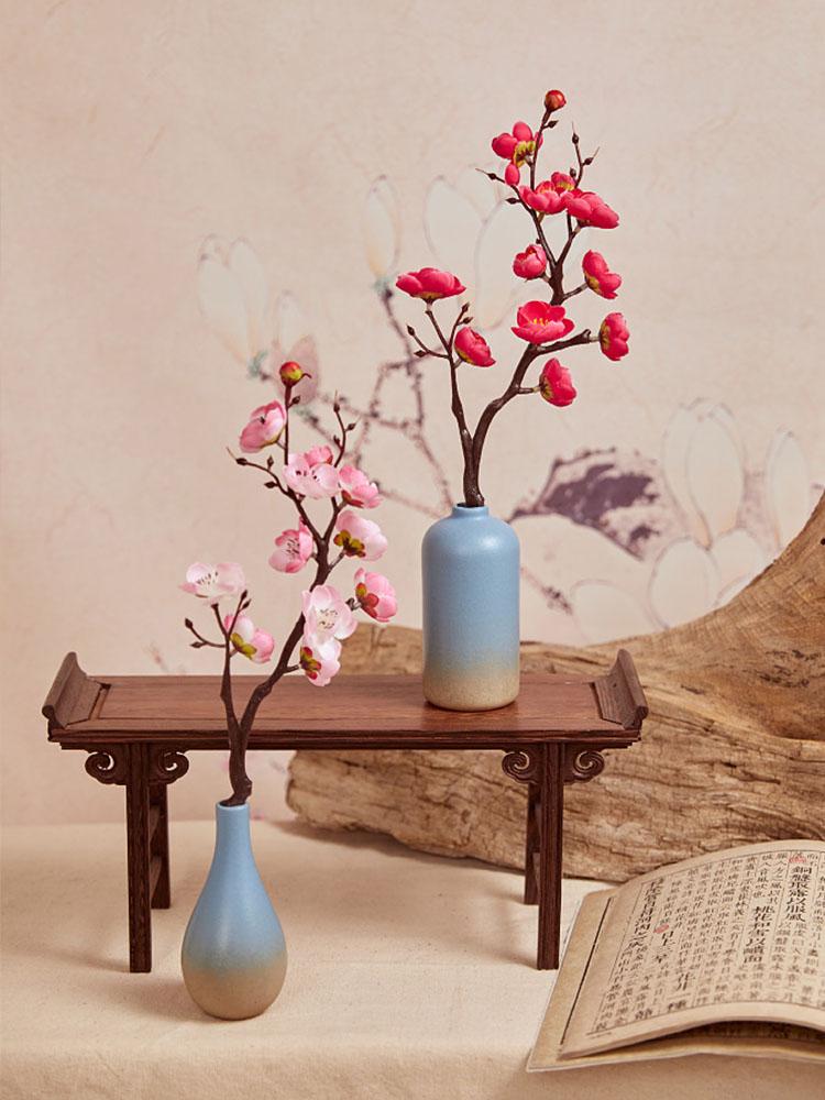 Houseeker Искусственные сливы Вишни Шелковые Флоры Сакура Цветы Ветки Домашний стол Декор в гостиную Diy Праздничные свадебные украшения