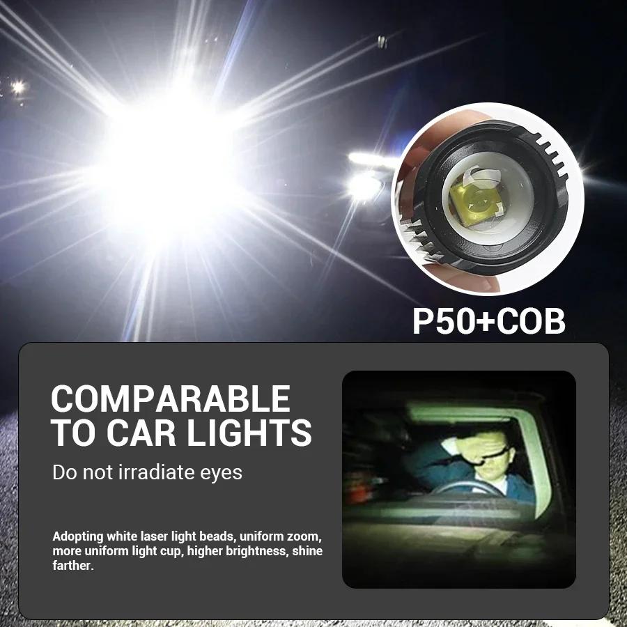 2000LM P50 Flashlight Super Bright USB Rechargeable Tactical Zoom Waterproof LED Torch Lamp Outdoor Camping Fishing Lantern