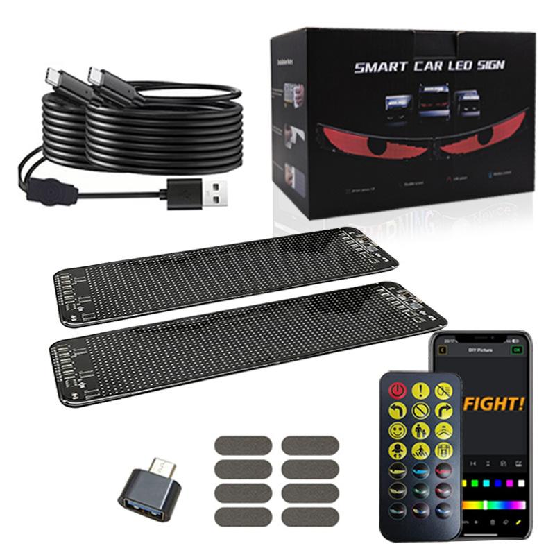 2 Pack Truck Window LED Screen Demon Eye Soft Screen Portable Car Sticker Flexible Screen APP Editable Car LED Flexible Screen