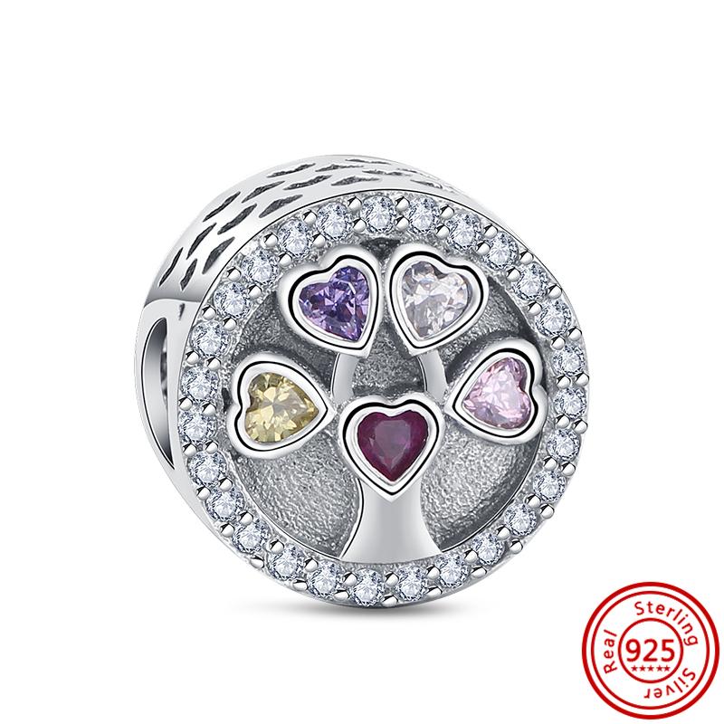 Новое дерево, золотое сердце, сова, розовая бабочка, голубая звезда, глаз, счастливая семья, DIY, круглая бусина, подходит для оригинального браслета, ювелирные изделия