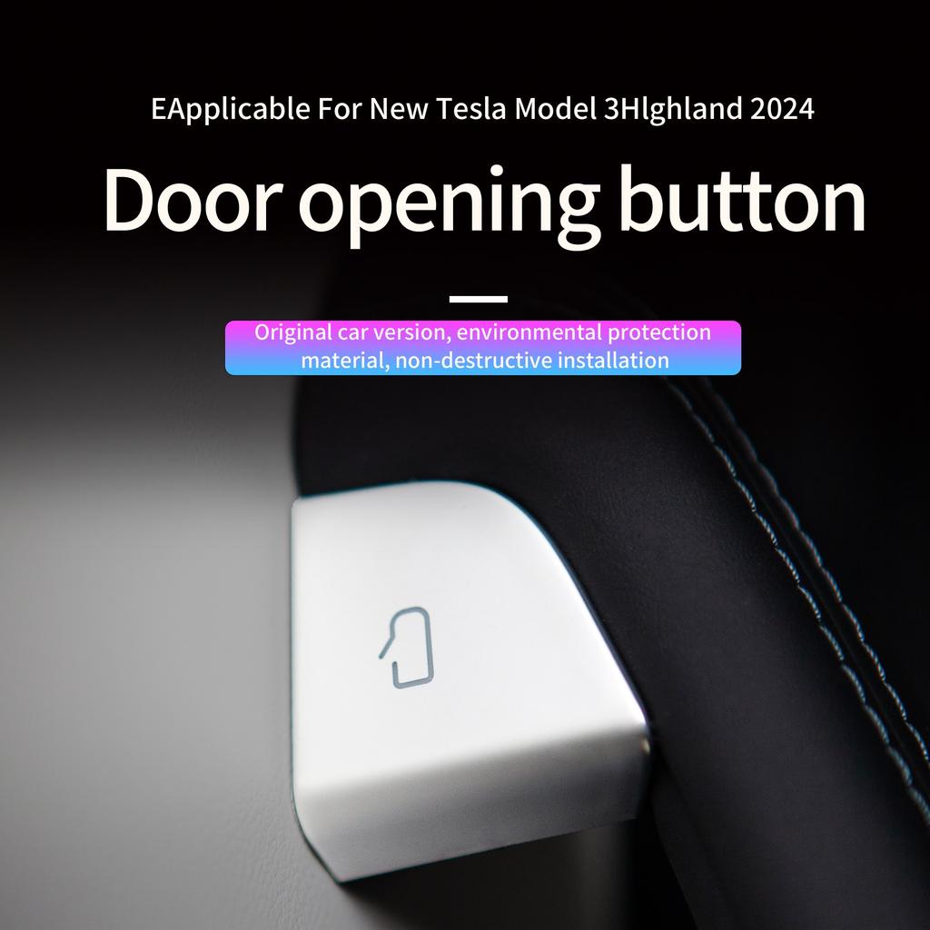 Car Door Open Button Sticker For Tesla Model 3 Highland /Model Y Juniper Door Window Switch Button Decoration Patch Accessories