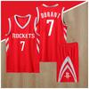 Basketball Jersey Set Rockets Team Quick Dry Sportswear Men