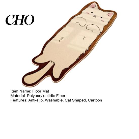 Cozy Bedroom Rug Cute Cat Bath Rug, Irregular Animal Shaped Floor Mat, Soft Absorbent Decorative Non Slip Area Carpet for Tub, Shower, Bedroom, Living