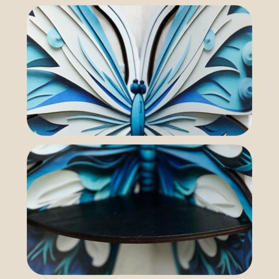 Угловая полка из искусственного хрусталя с бабочкой, деревянная настенная плавающая полка для гостиной, прочная каменная витрина для хранения свечей, украшение