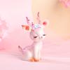 Раскрашенная вручную фигурка оленя, мультяшная смола, интересная 3D скульптура розового оленя для двора