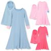 Исламская мусульманская однотонная абая для девочек с хиджабом для детей 1–12 лет