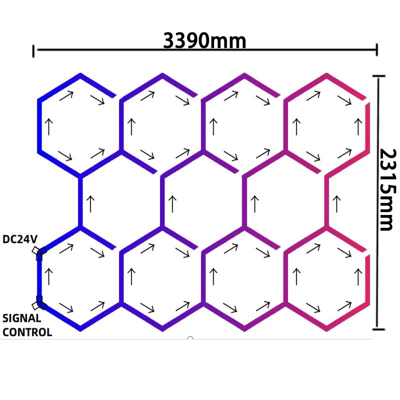 RGB Шестиугольные Гаражные Светильники Шестиугольные Настенные Светильники Управление через Приложение Пульт ДУ Диммируемые Многоцветные Режимы Детейлинг Автомобилей Игровая Комната Спортзал