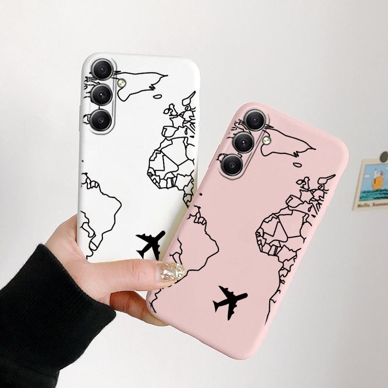 Мягкий силиконовый чехол с рисунком линий карты самолета для Samsung M35 Xiaomi Redmi Note 13 Pro iPhone Huawei Honor Realme Camera Защитный противоударный чехол