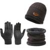 Suit Hat Men's Winter Scarf Gloves Three-Piece Set Neck Integrated Fleece Warm Winter Knit Hat