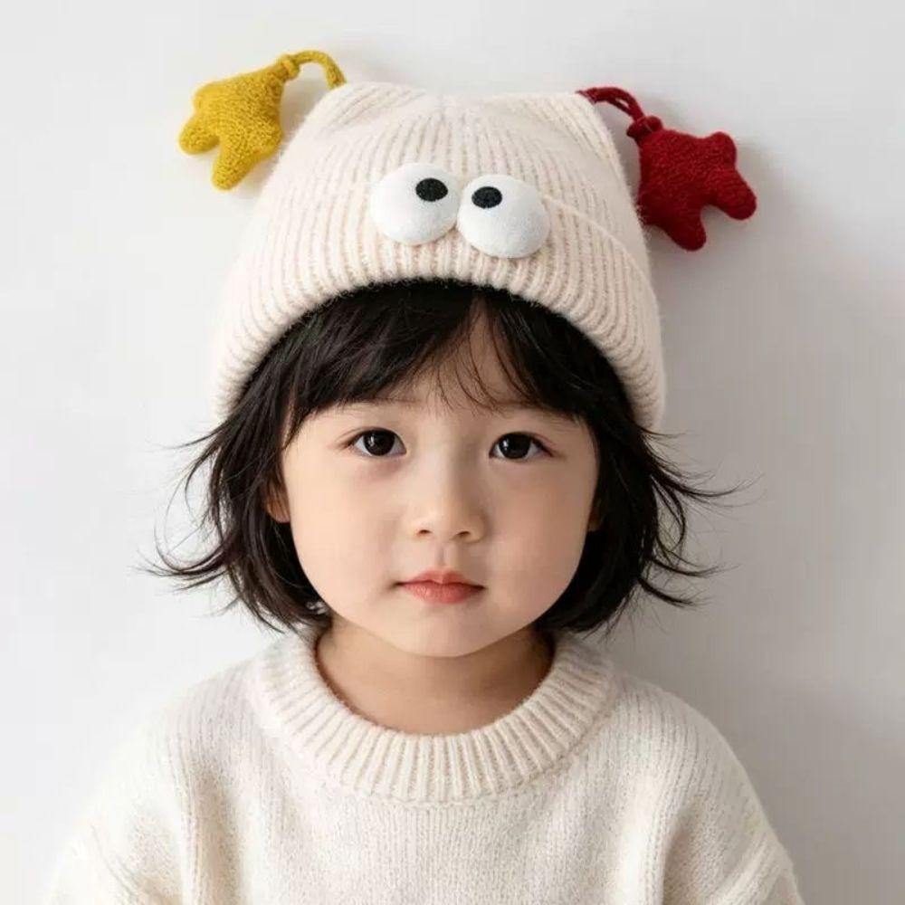 Polyester Baby Beanie Thick Knit Knitted Cap Cute Toddler Hat Cold Weather