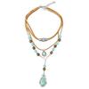 Blue Pendant Necklace Bohemian Style Stack  Beach Choker Fashion Multilayer Necklace  Party Wear