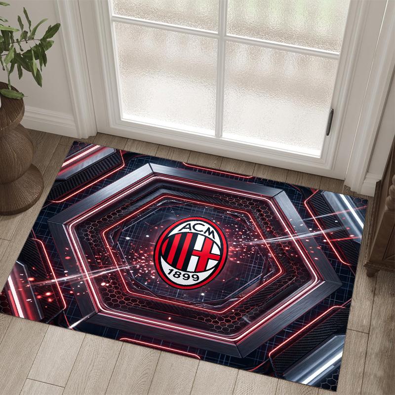 Дизайн AC Milan Кристальный Велюровый Ковер Уютный Не?Нескользящий ковер с принтом для спальни, гостиной, прихожей