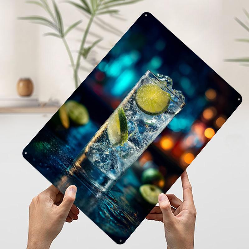 Refreshing Gin and Tonic Cocktail Poster Customized Wall Art Vintage Metal Signs Retro Tin Plaque for Man Cave Home Decor Items