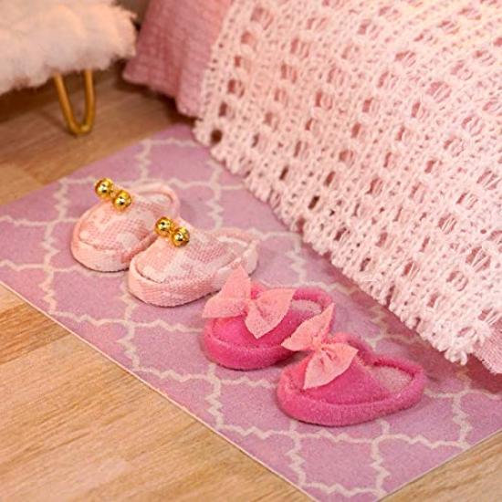CUTEROOM DIY Деревянный кукольный домик с LED-подсветкой и музыкальной шкатулкой, пылезащитный чехол, набор мебели и миниатюрных аксессуаров, Ручной работы миниатюрный дом, Подарок