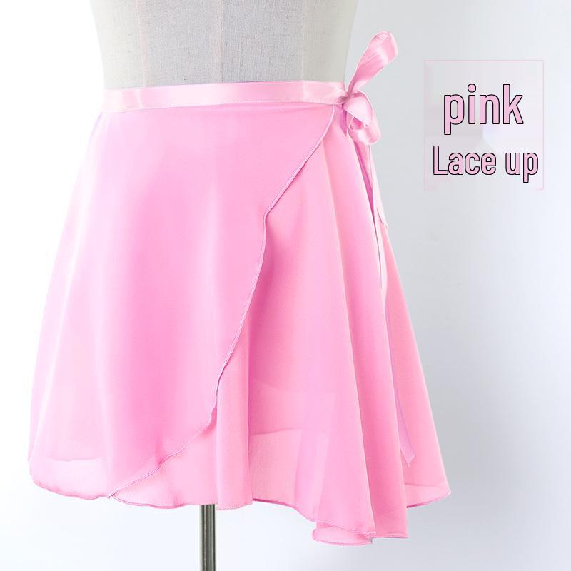 Взрослая шифоновая сетчатая балетная юбка - средней длины, большой клёш, цельная на завязках