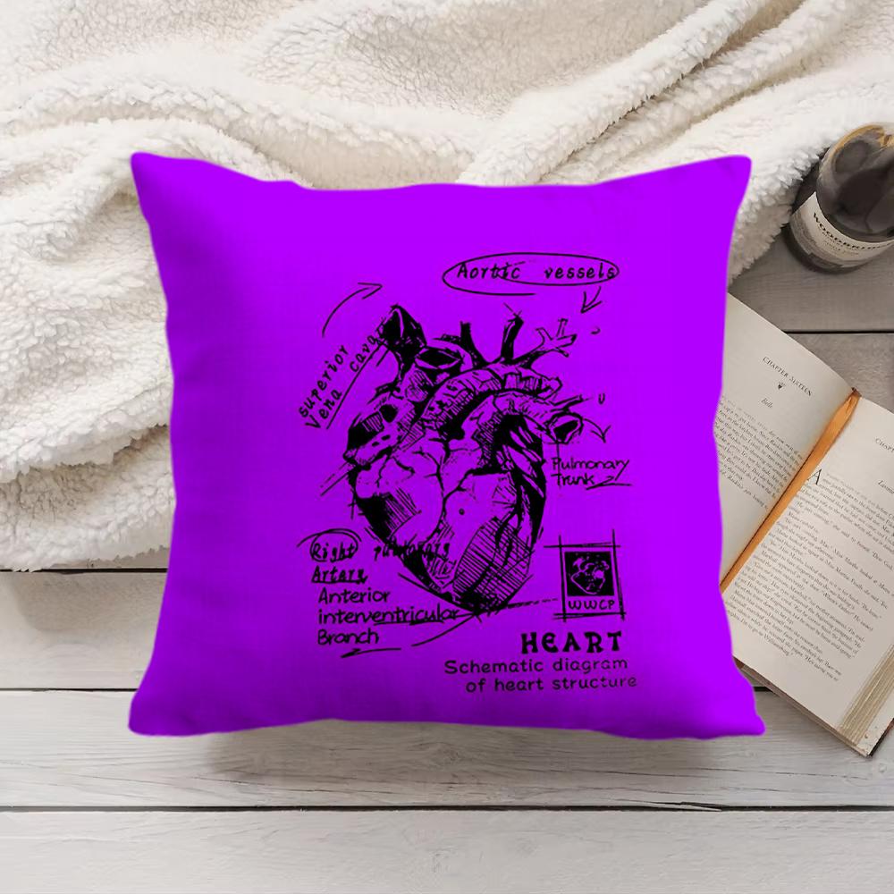 Creative Cardiovascular Heart Cushion Cover Short Plush DoubleSided Printing Home Machine Washable in Warm Winter Pillow Cover