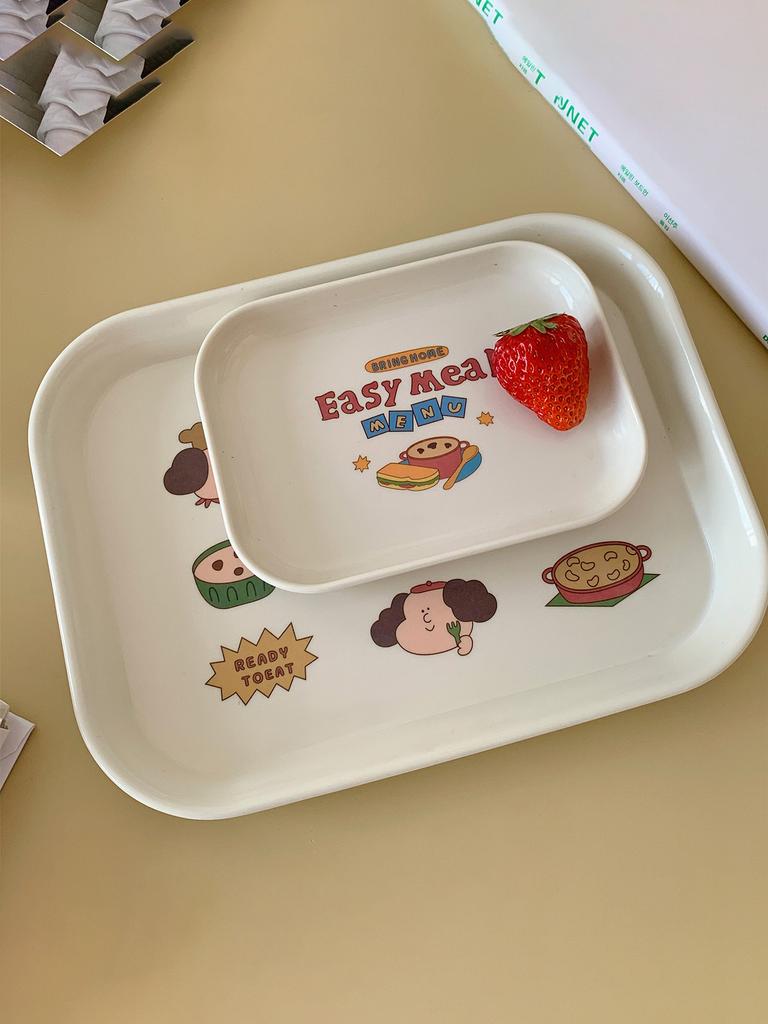 Cute Cartoon Breakfast Tray Table Debris Storage Snacks Ornaments Tray Posing Decorative Props