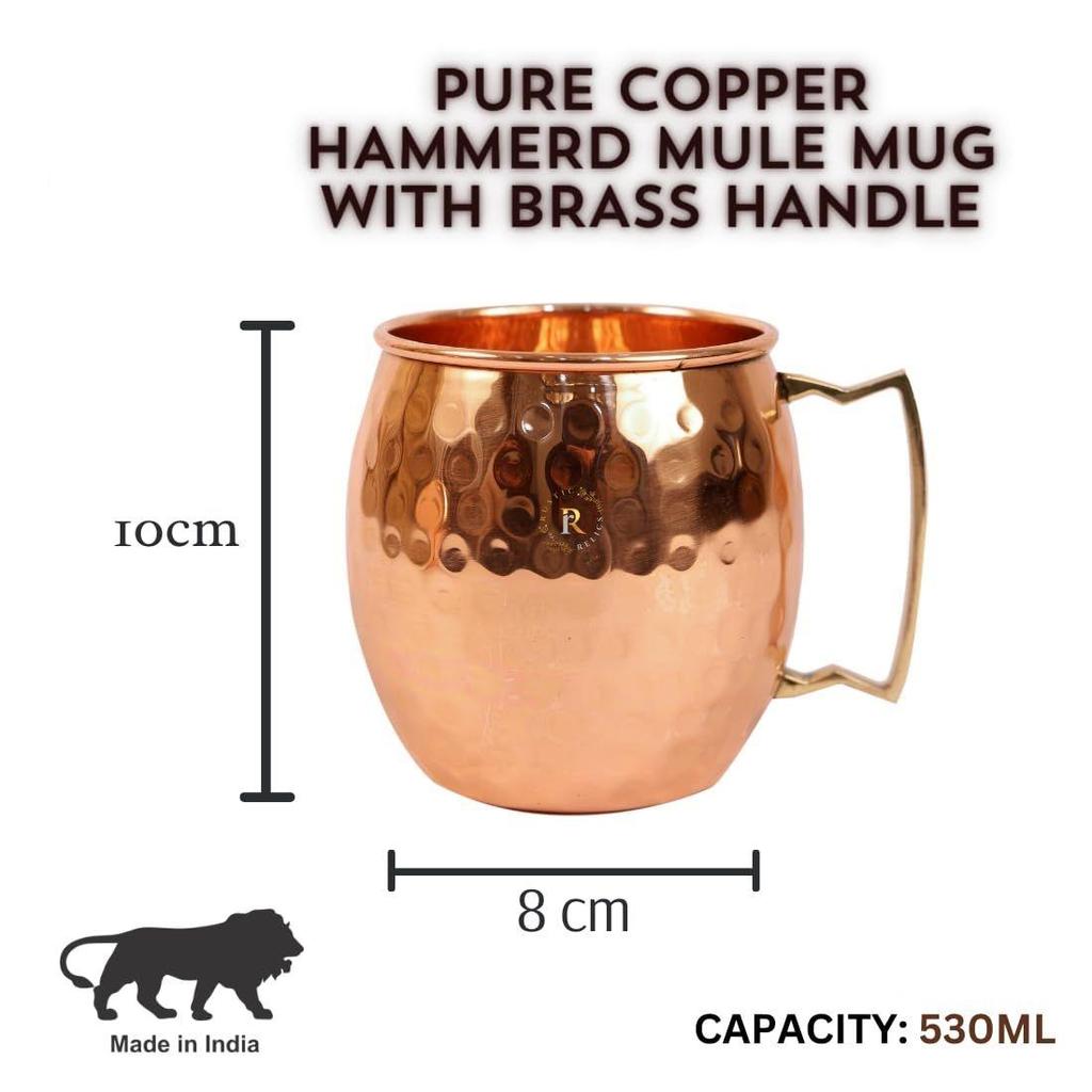 Пивная кружка Moscow Mule | Упаковка из 1 шт. | 500 мл | Пивная кружка Hammerd Copper Made | Антикварная посуда для напитков для отелей и ресторанов