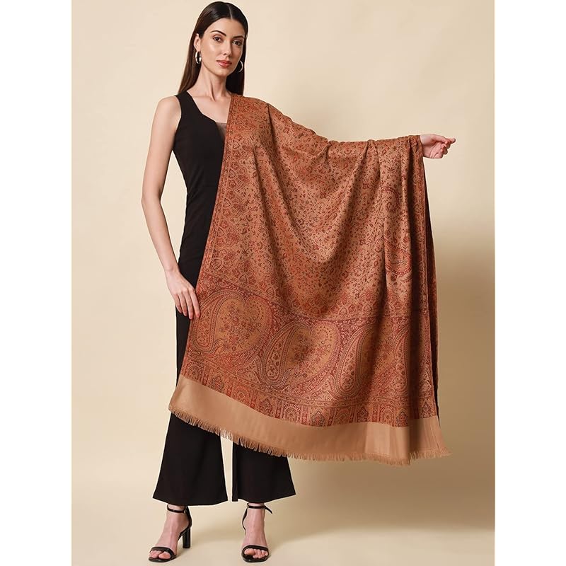 Pashmoda - Женский искусственный пашмина Шаль Джамавар, Накидка (РАЗМЕР: 40x80 дюймов) (черный)