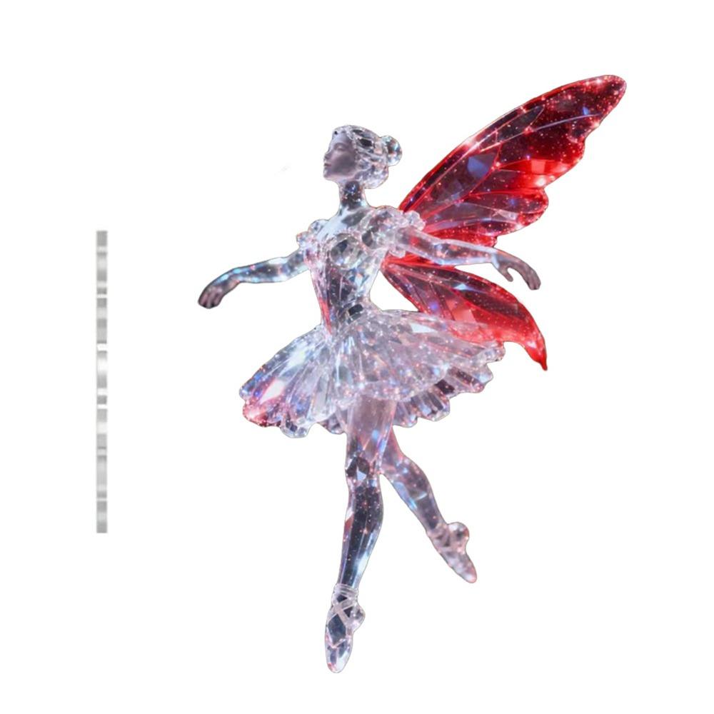 New 2D Flat Christmas Hanging Pendant Ballerina Simulation Angel Hanging Decor Acrylic Shining Rabbit Keychain Navidad Decor