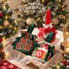 Christmas Gift Bag Drawstring Burlap Round Bottom Candy Pouch with Handle Festive Holiday Favors Pack
