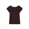 MD Spring/Summer New Arrival Women's Clothing American Casual Minimalist Easiest for Match Lace Trim round Neck Short Sleeve T-shirt Top 6844576
