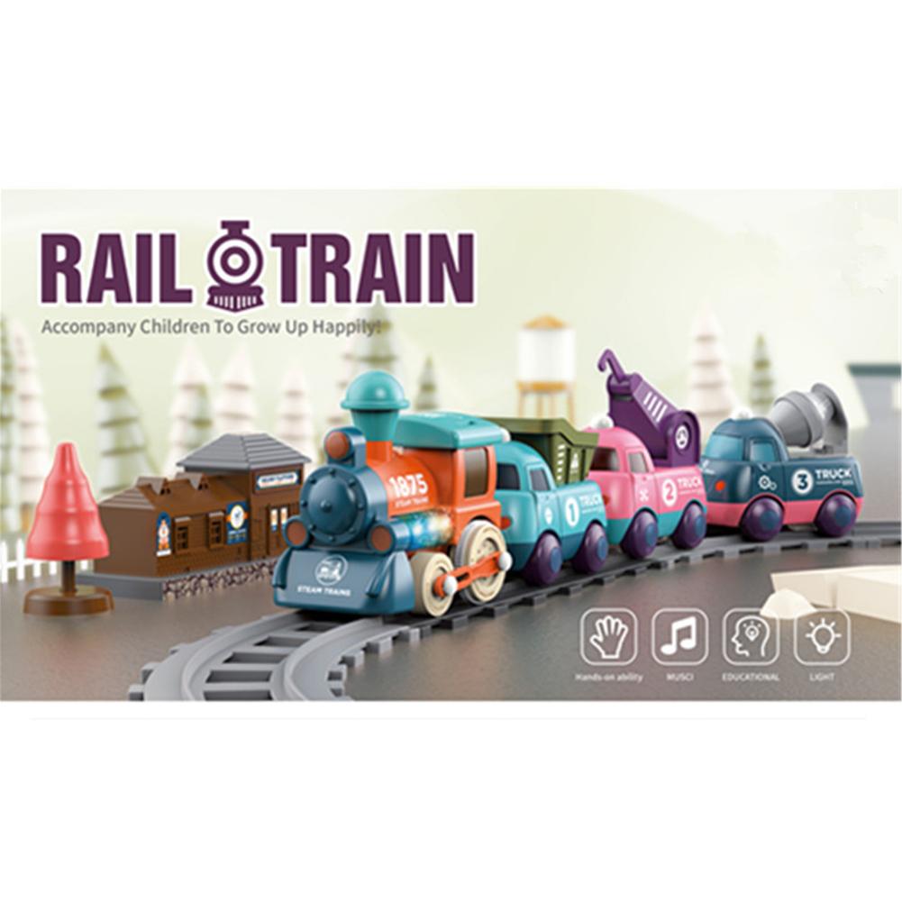 Train Set Electric Train Toys With Lights Sound Magnetic Connection Track Car Toys Train Track Toys Gifts For Kids