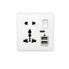 Белая вилка UK 13A с панелью USB Панель розеток UK, международная универсальная розетка USB для зарядки мобильных телефонов, со светодиодной подсветкой