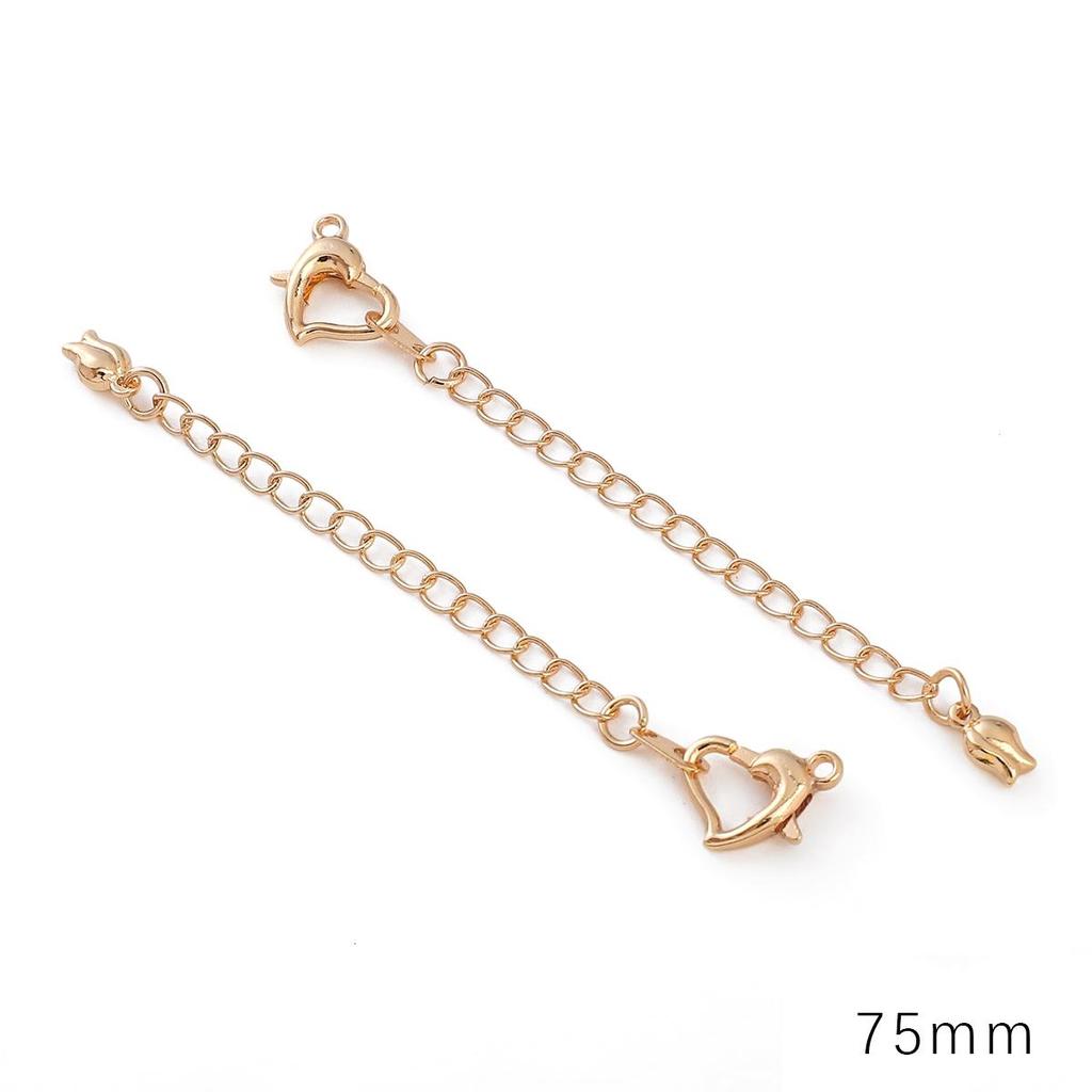 Copper Clad Iron Peach Heart Buckle Tail Chain For DIY Jewelry Making Craft Accessories