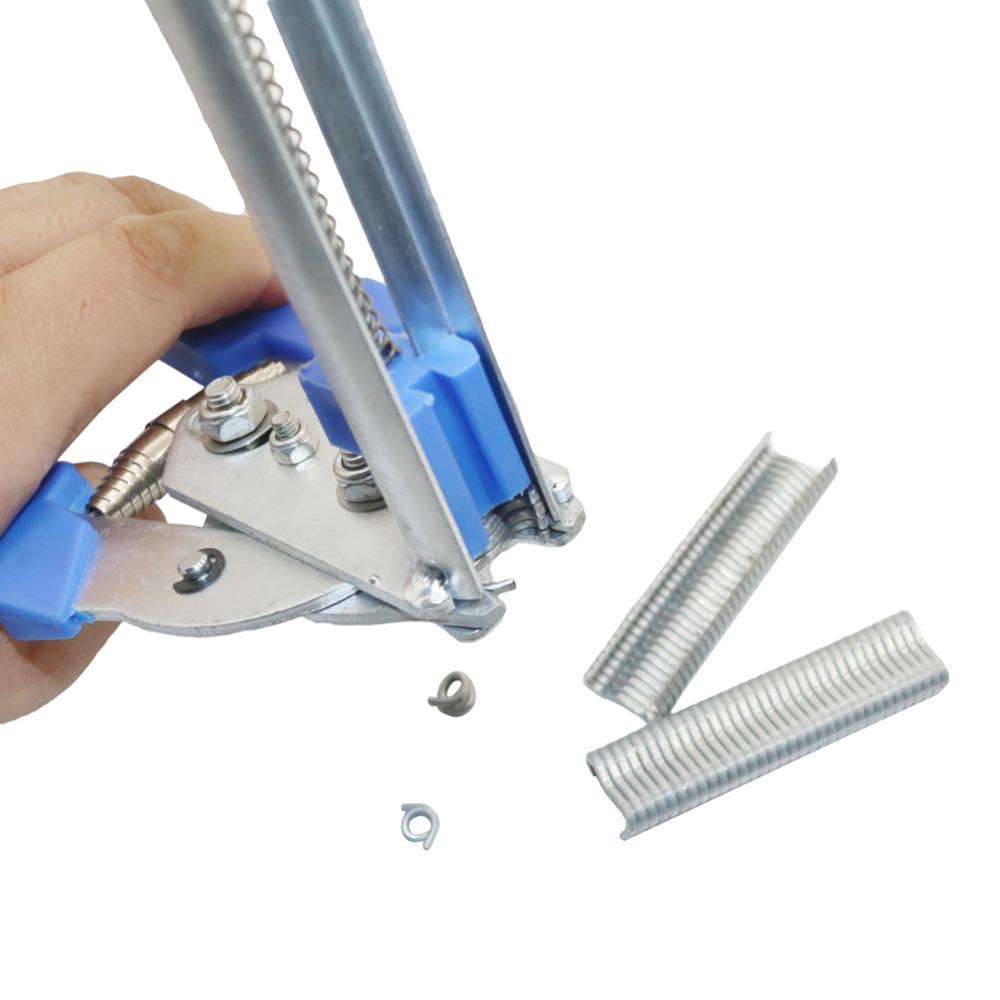 New Hog Ring Plier Tool or 600pcs M Clips Staples Chicken Mesh Cage Wire Fencing Anti-slip Handle Stainless Steel Hand Tools