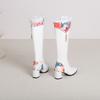 2025 Winter Knee High Boots for Women Printing Patchwork High Heels Women Shoes Big Size 43 Plush Warm Botas De Mujer WSH4935