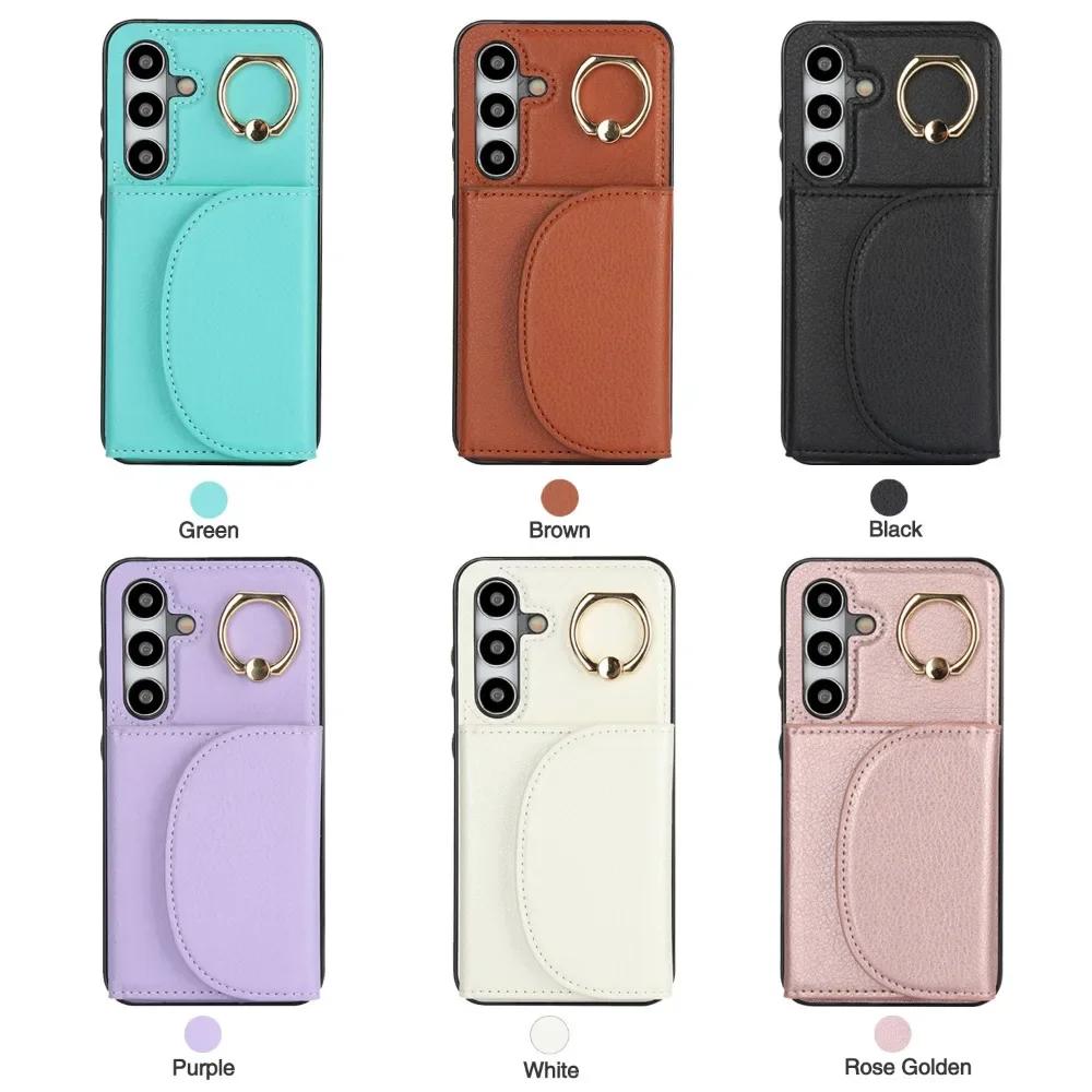 Чехол-кошелек с кольцом-подставкой для Samsung Galaxy S21 S23 FE S22 S24 S25 Ultra S26 Plus A36 A15 A55 A35 A16 A56 Кожаная крышка