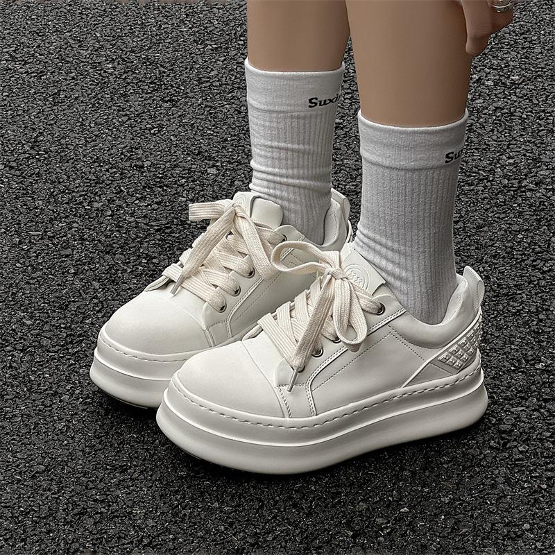 Shell Head Niche Retro Classic Board Shoes College Style Men'S Big Head Inner Height Increase Casual Trendy Bread Shoes Thick Sole