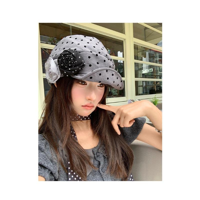 Women S Vintage Floral Polka Dot Beret Newsboy Cap Ladies Cute Hat