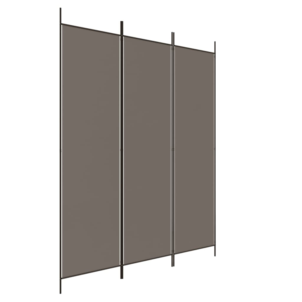 3 Piece Anthracite Room Divider 150 x 220 cm Fabric
