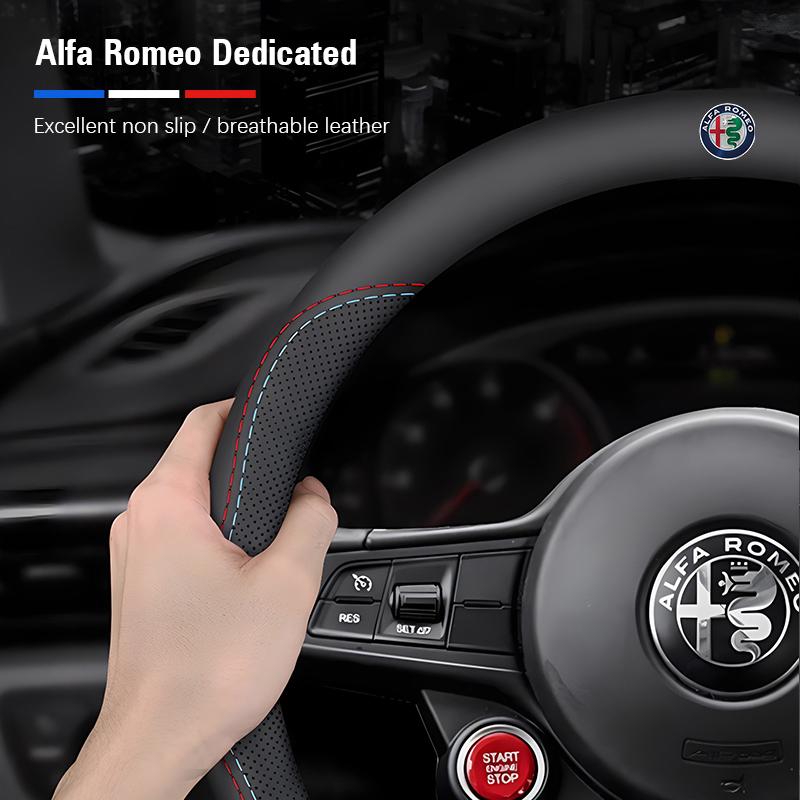 Alfa Romeo Дышащая Нескользящая Кожаная Накладка на Руль Для Giulietta Mito 159 Giulia Stelvio 156 147 Tonale Brera Disco