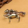 Antique Brass Monkey Zodiac Ornament: Small Desktop Copper Horse Figurine