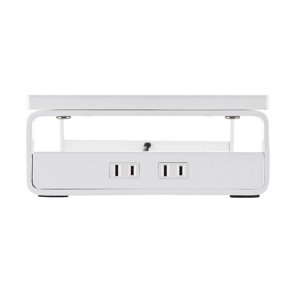 Подставка для монитора Sanwa Direct с 3 портами USB и 2 розетками, ширина 60 x глубина 20, см, белая, 100-MR039W