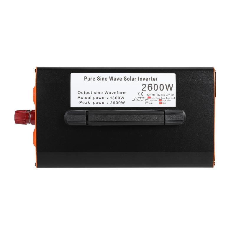 Чистый синусоидальный инвертор 2600 Вт постоянного тока 12 В в переменный ток 220 В 50 Гц инвертор светодиодный преобразователь напряжения для домашнего автофургона автомобильный вентилятор зарядное устройство для телефона