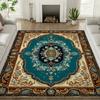 European Retro Pattern Living Room Big Rug, Crystal Velvet Study Mat, Easy To Take Care of Wear-resistant Bedroom Carpet