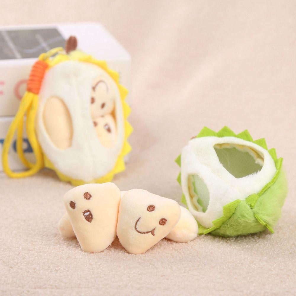 Simulation Durian Fruit Shape Plush Toy PP Cotton Fruit Durian Plush Keyring Boys and Girls
