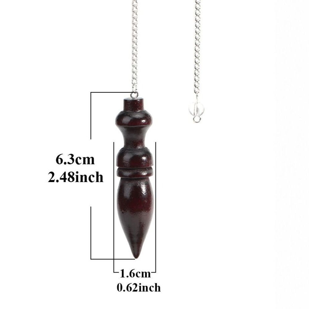 Wooden Reiki Pendulum Pendant Amulet Reiki Spiritual Pendulo Portable Round Cone Pattern