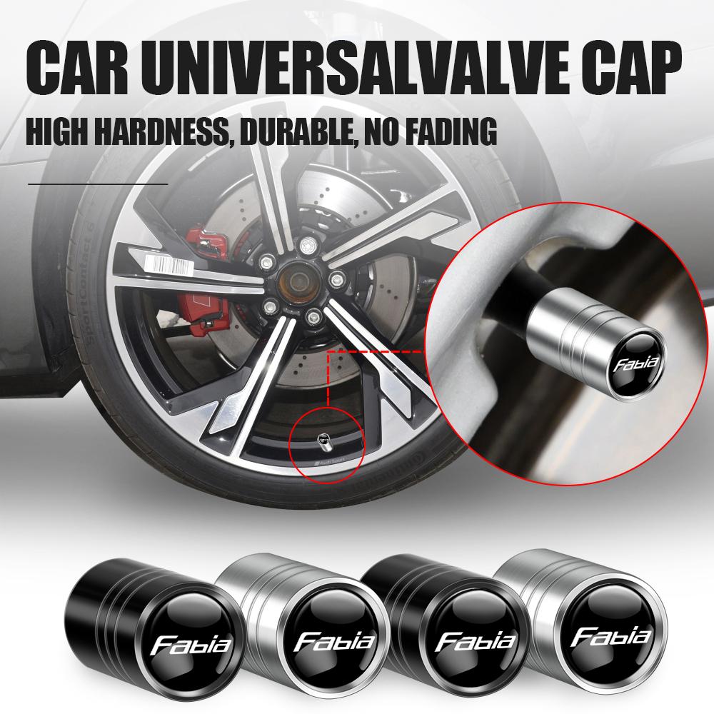 For Skoda Scala 4Pcs Car Wheel Tire Valve Stem Cover Cap Badge Accessories For Skoda Rapid Fabia Superb Kodiaq Kamiq S Virs VII Octavia Scala